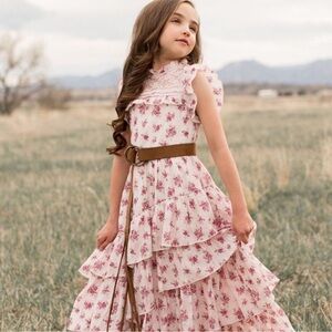 Joyfolie Pink Ruffled Floral Dress